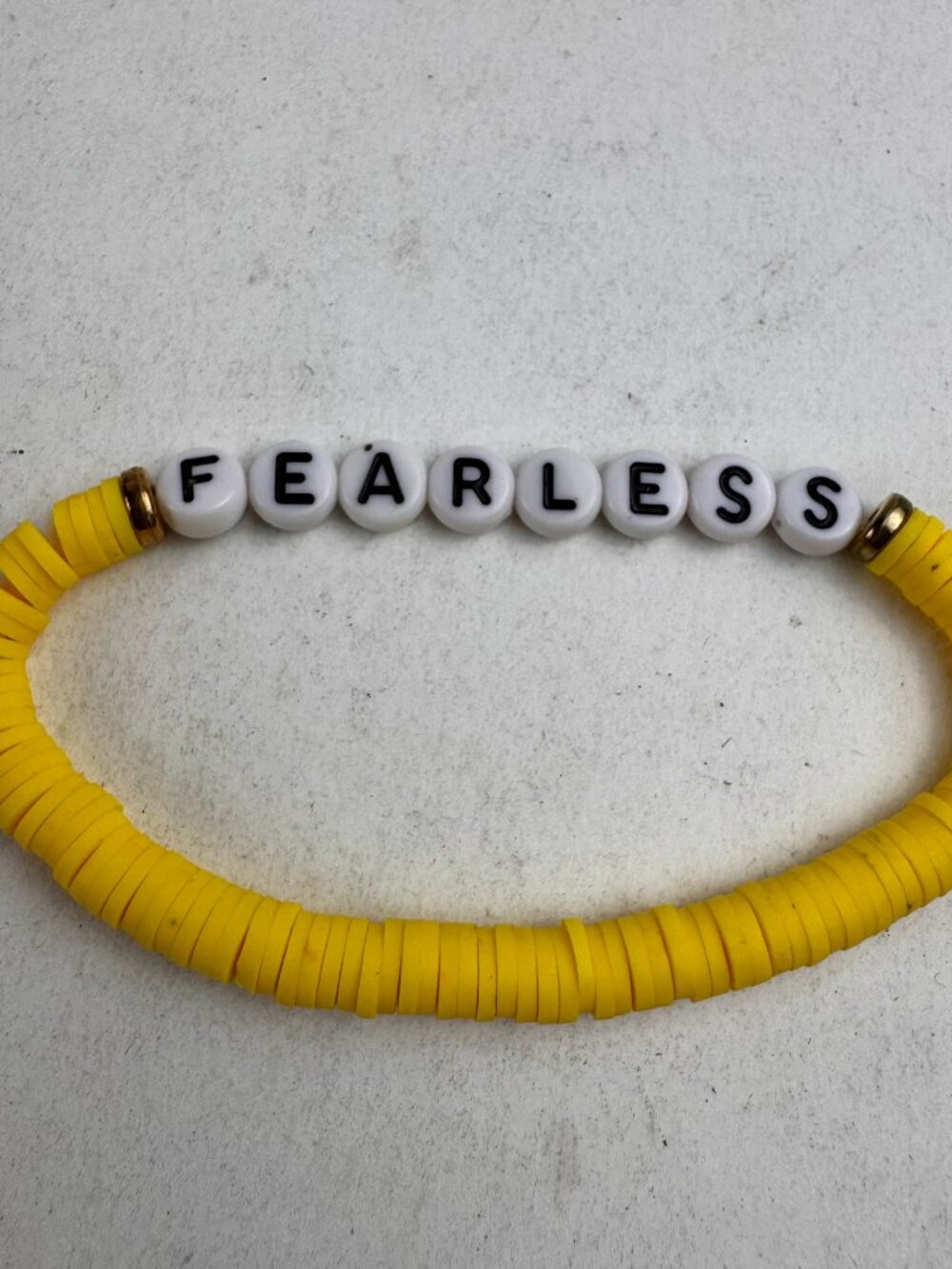 Taylor Swift Fearless Friendship Bracelet Yellow Heishi Bead Stretch Wristband